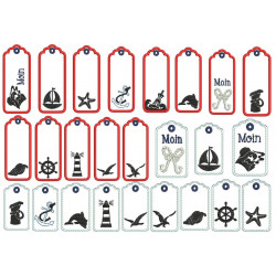 Stickserie ITH - Maritim Silhouette Anhänger Vol. 2